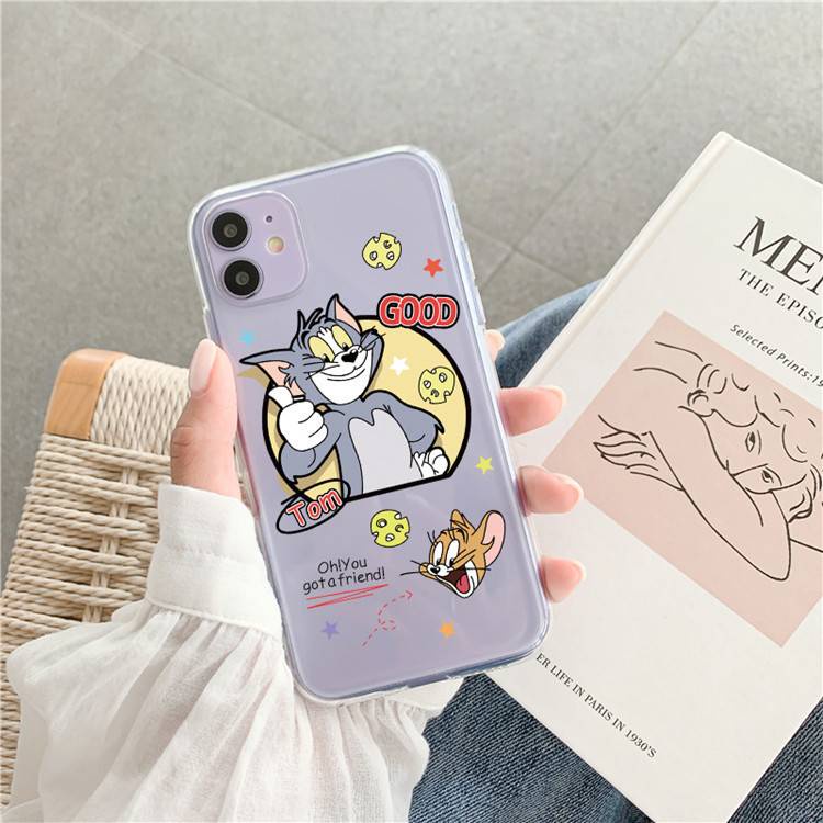 Ốp Điện Thoại Trong Suốt Hình Mèo Và Chuột Cho iPhone 6 / 6plus / 6splus / 7 / 7plus / 8 / 8plus / xs / xr / xsmax / 11 / 12 / 13 / pro / max / plus / promax / 730
