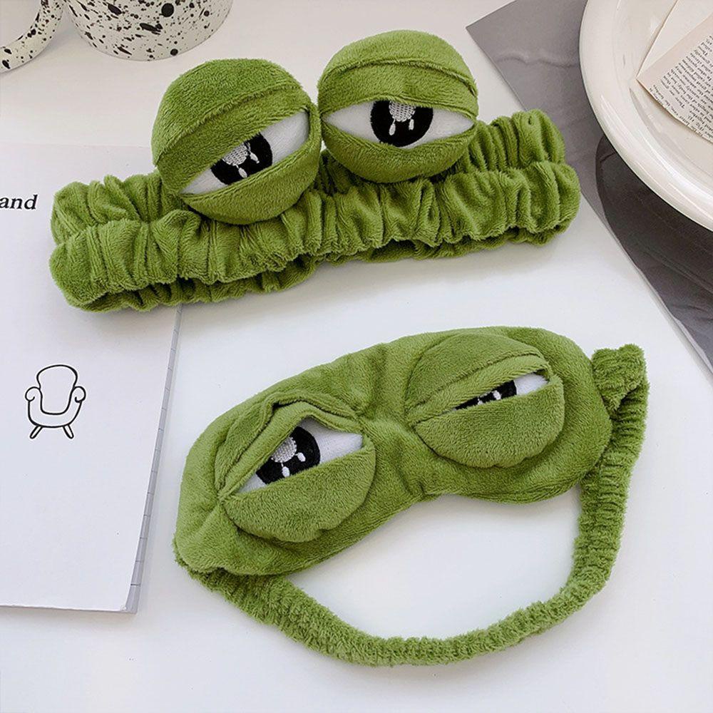 Băng Đô Cài Tóc Bản Rộng Co Giãn Hình Ếch Vui Nhộn Dễ Thương Cho Nữ
