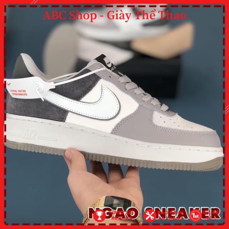[FreeShip+ Hàng Xịn] Giày thể thao Sneanker AF1 phối màu Smoke Grey xám siêu đẹp, Giầy Air Force trắng xám đậm