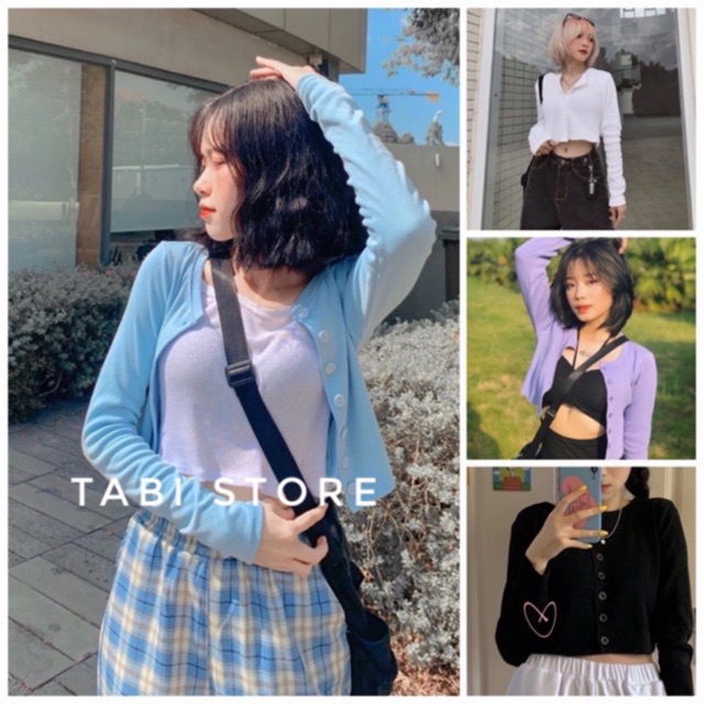 Áo Croptop yan 7 cúc dài tay