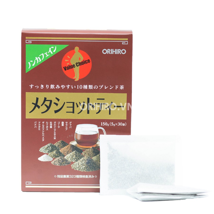 Trà Meta Shot Tea Orihiro hỗ trợ giảm mỡ bụng 30 gói/hộp