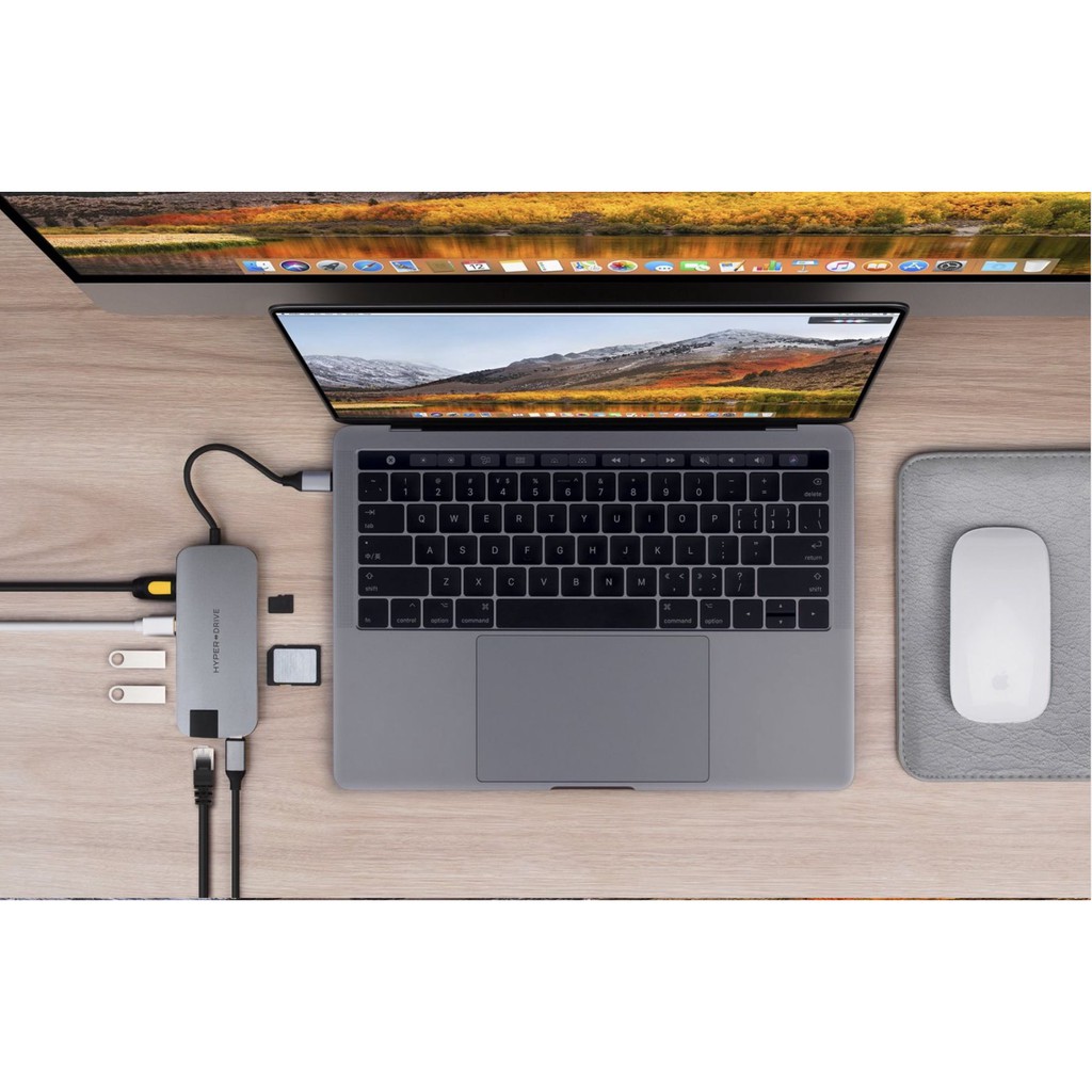 CỔNG CHUYỂN HYPERDRIVE SLIM 8 IN 1 USB-C HUB FOR MACBOOK, PC & DEVICES