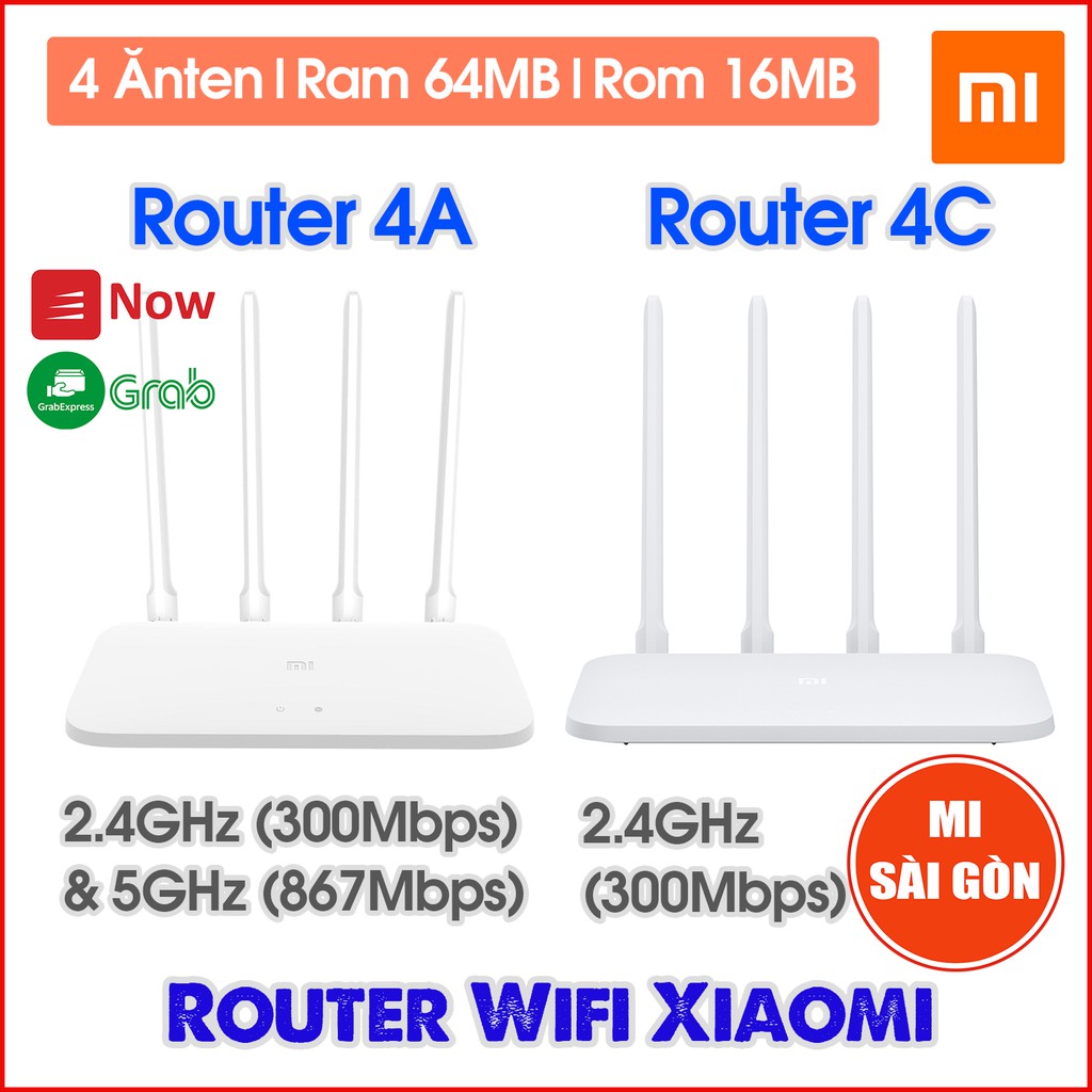 [Mã 157ELSALE hoàn 7% đơn 300K] Router Wifi Xiaomi Gen 4C ; 4A