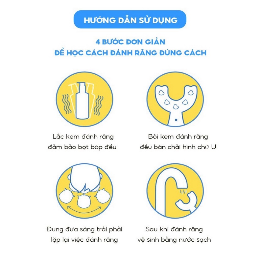 Bàn chải đánh răng hình chữ u bàn chải đánh răng cho bé siêu mềm dễ sử dụng DANA