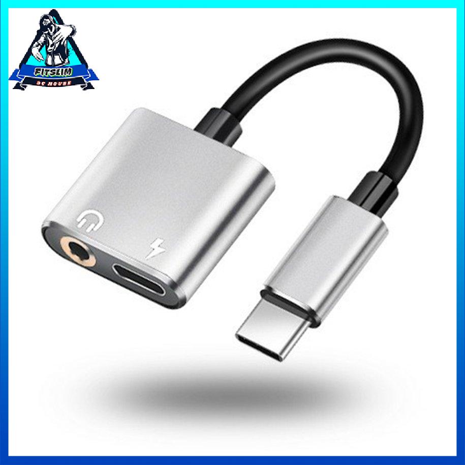 Bộ chuyển đổi ổ cắm 2 trong 1 USB Type-C sang 3,5mm Loại C Bộ chia bộ điều hợp âm thanh sạc
