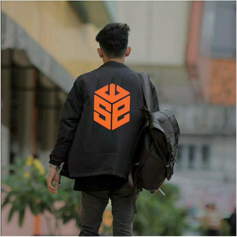 Áo khoác dù SWE Cube Nam Nữ Ulzzang Form Rộng Cổ Bẻ Dù 2 Lớp Jacket SmileZ