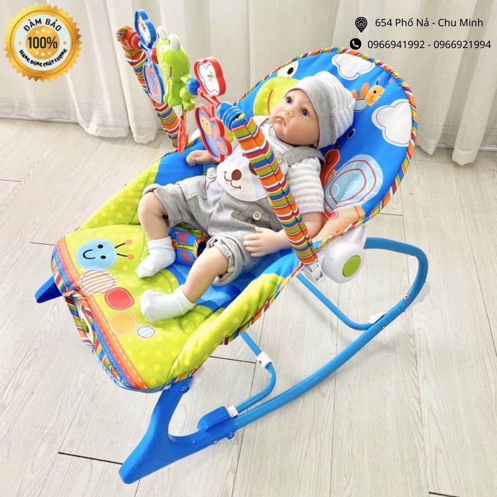 Ghế Rung Nhún Mybaby - Ghế Bập Bênh Có Nhạc Cho Bé Từ Sơ Sinh (Chính Hãng)