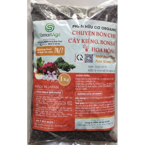 ORGANIC NMP PREMIUM PURE GREEN 80 gói 1 kg - Phân hữu cơ chuyên bón Cây kiểng, hoa hồng, Rau củ quả