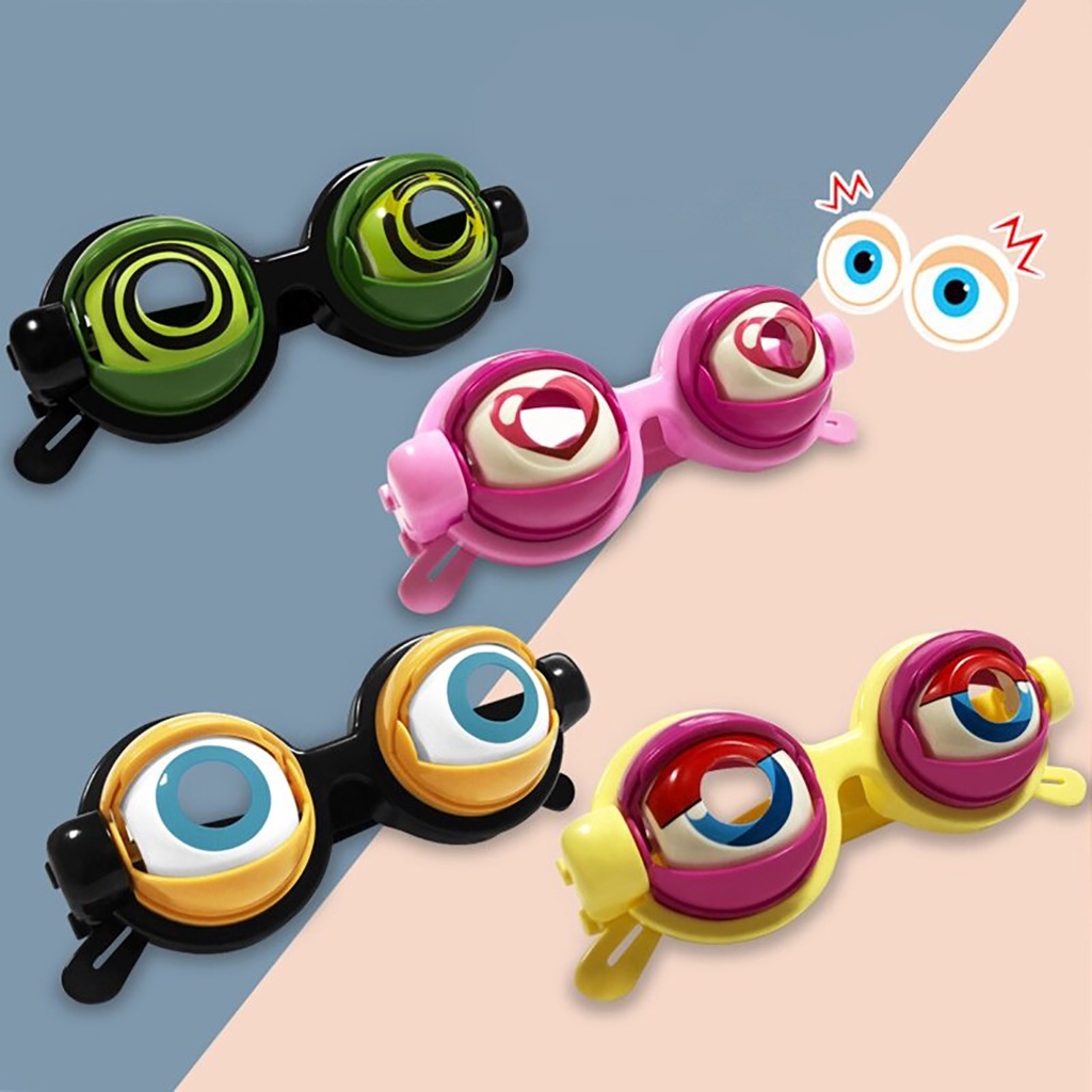 Kính mắt cute dây kéo chớp mắt ANDY KIDS gọng kính giật dây đánh yêu hình trái tim đủ màu hóa trang halloween