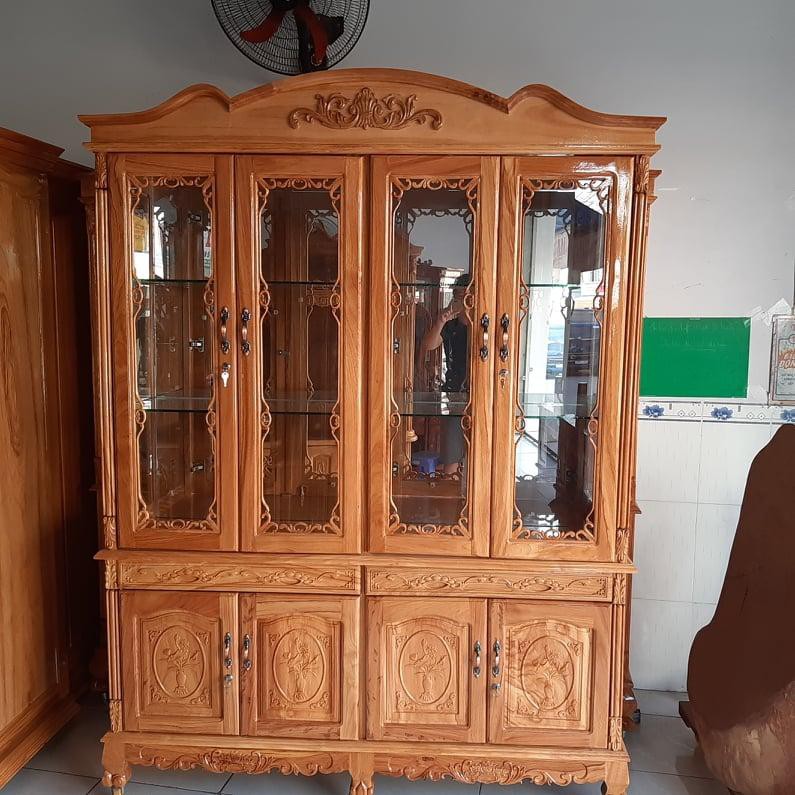 TỦ RƯỢU GỖ GÕ ĐỎ 160cm x cao 210cm x hông 42cm