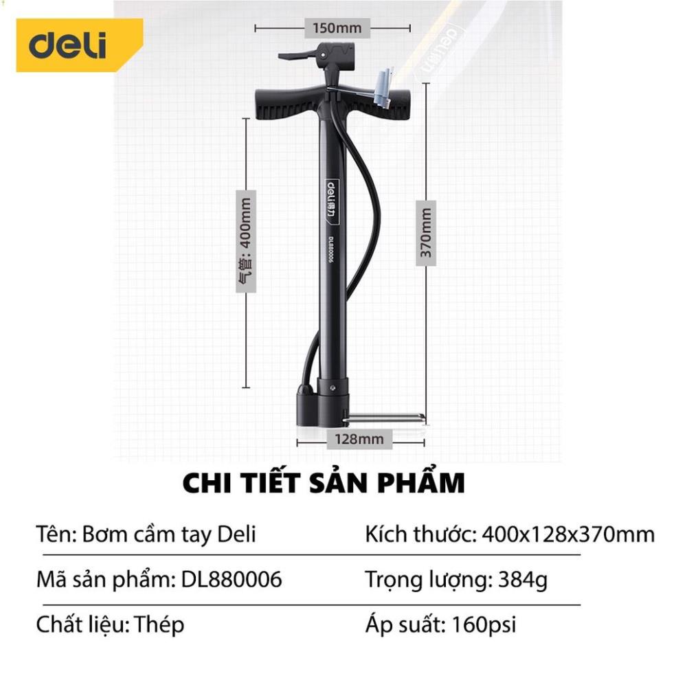 [LIFEDL157] Bơm Xe Đạp Cầm Tay Deli Cao Cấp - Siêu Nhẹ, Nhỏ Gọn, Tiện Lợi, Dễ Dàng Di Chuyển - Áp Suất Cao - DL880006 .