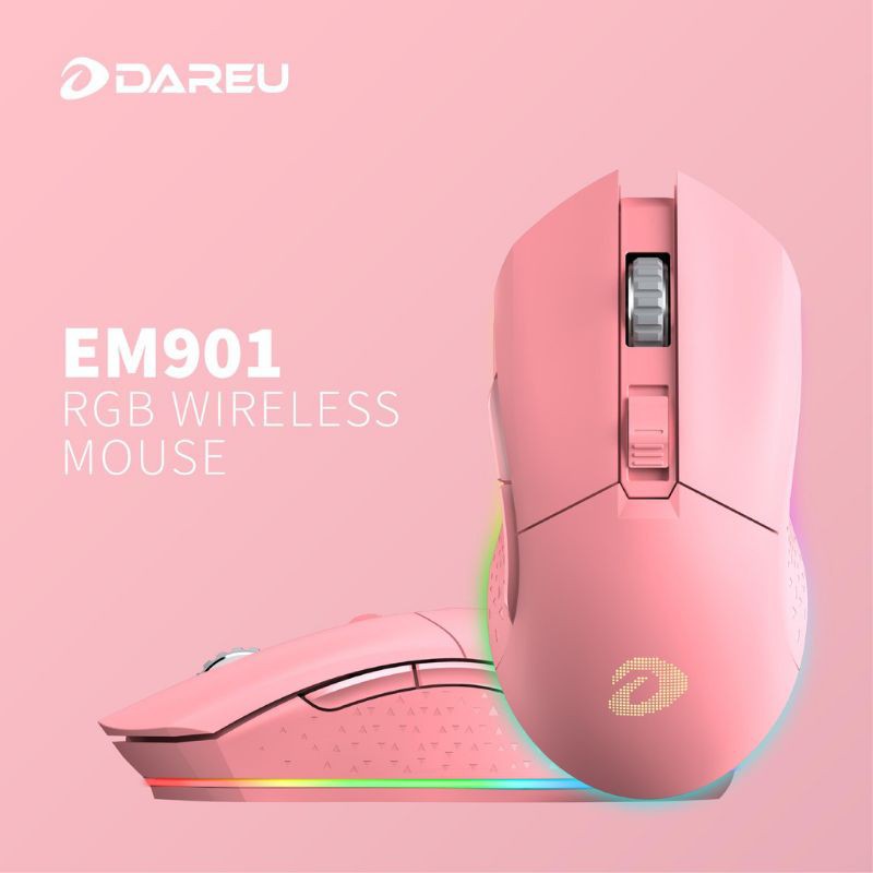 Chuột máy tính Gaming Dareu EM901 RGB WIRELESS Pink Switch (Phiên bản nâng cấp EM905 Pro) - Bảo hành 24 tháng