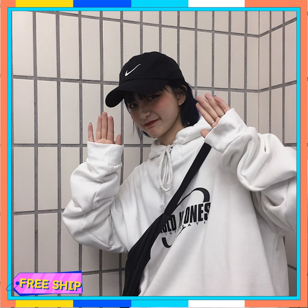 Áo hoodie dáng rộng phong cách Unisex Hold in one Yinxzz