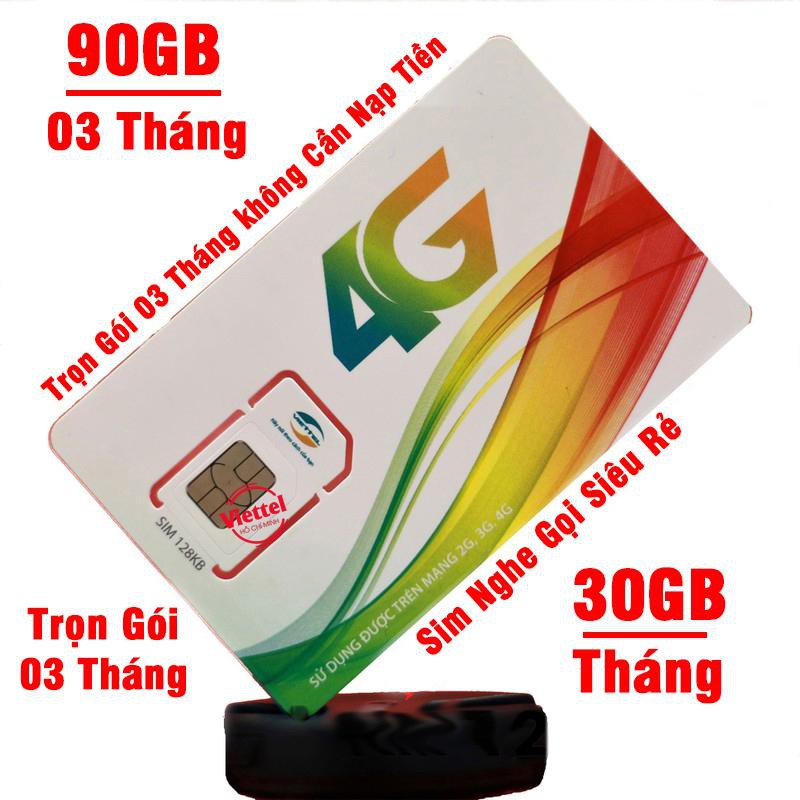 Sim 4G Viettel trọn gói Free Data 360GB/6 Tháng và nghe gọi miễn phí