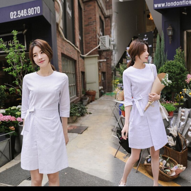 Váy kẻ chéo vạt