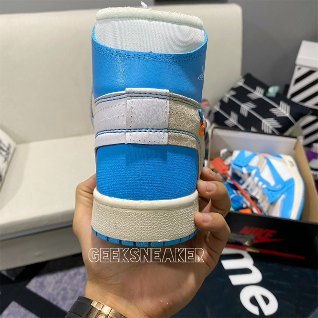 [GeekSneaker] Giày Jordan 1 UNC x Off White OW + Stock X | BigBuy360 - bigbuy360.vn