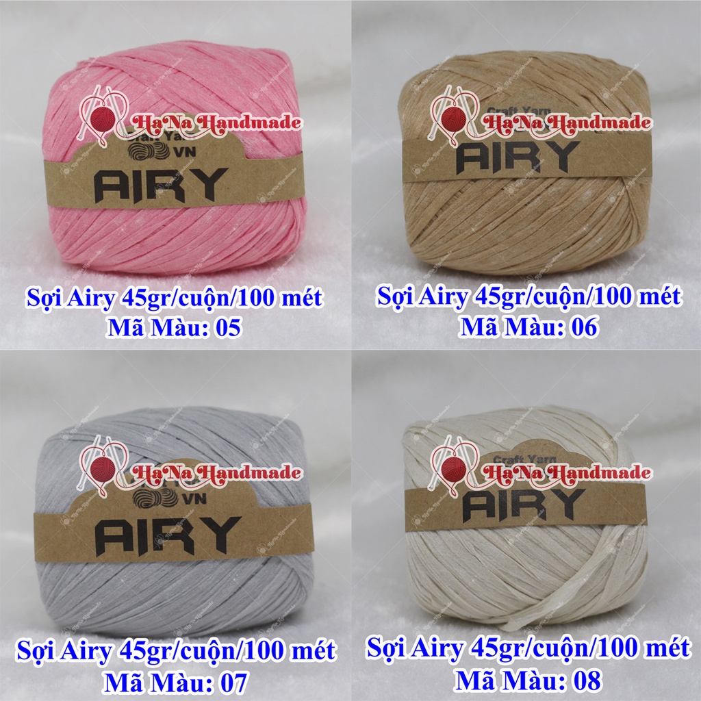 Sợi Airy / Sợi AIRY / sợi móc nón 45gram/ cuộn/ 100 mét - 28k