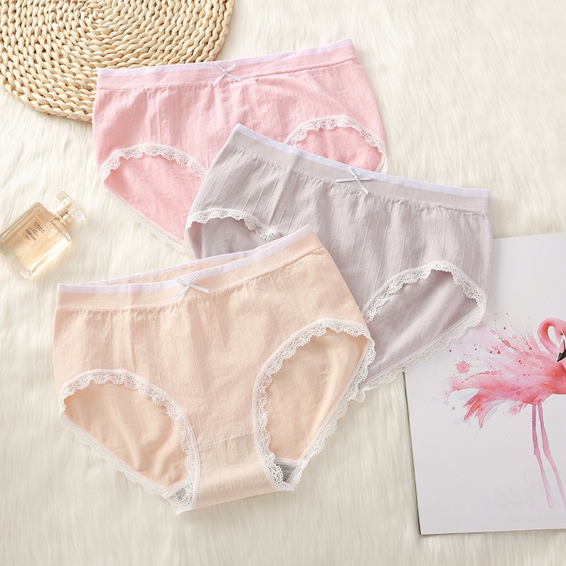 Quần Lót Nữ Đáy May Kháng Khuẩn, Quần Lót Cotton Đính Nơ Thoáng Mát Siêu Xinh ZANA BRA L1236