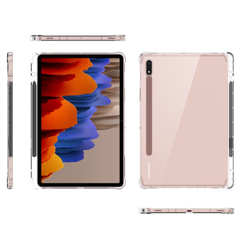 Ốp Máy Tính Bảng TPU Silicon Mềm Chống Rơi Có Ngăn Đựng Bút Cho Samsung Galaxy Tab S8 Plus S7 S7 Plus S7 FE A7 Lite S6 Lite