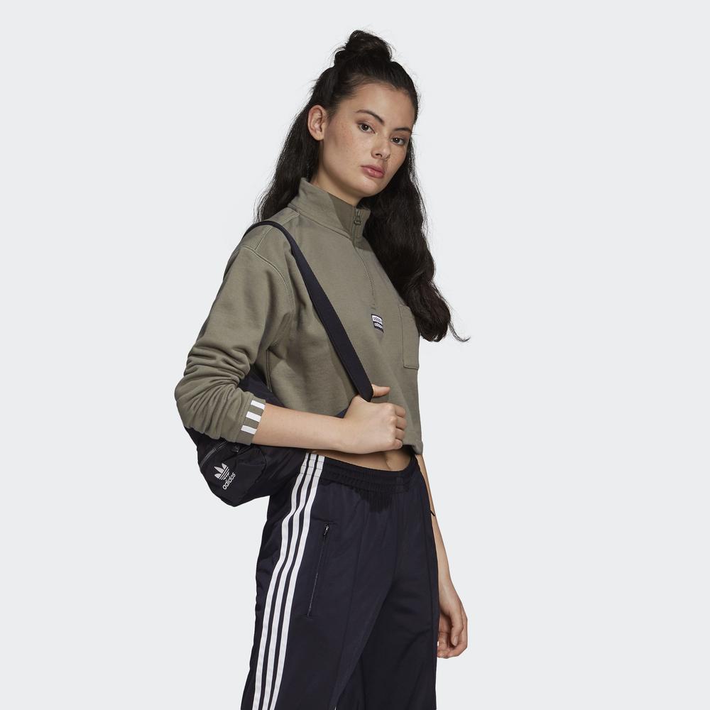 [Mã WABRD8 giảm 150K đơn 1 triệu] Áo nỉ adidas ORIGINALS dáng lửng Nữ Màu xanh lá FM2504 | BigBuy360 - bigbuy360.vn