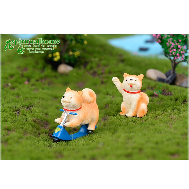 Tiểu Cảnh - Chú chó Shiba vàng làm tiểu cảnh/ charm slime /terrarium/ mô hình trang trí