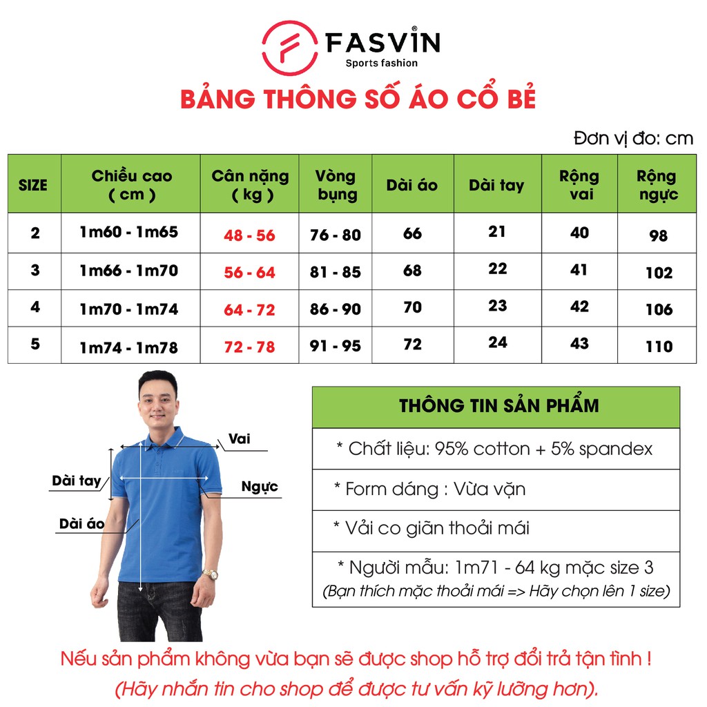 Áo thun polo nam Fasvin PL20235.SG thể thao nam chất mẻ co giãn tốt