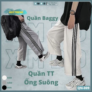 Quần Thể Thao 3 Sọc Ống Rộng Dài Nam Nữ Quần Thun 3 Kẻ Unisex Nỉ Ngoại Siêu Hot SUÔNG 3 SỌC - QN009