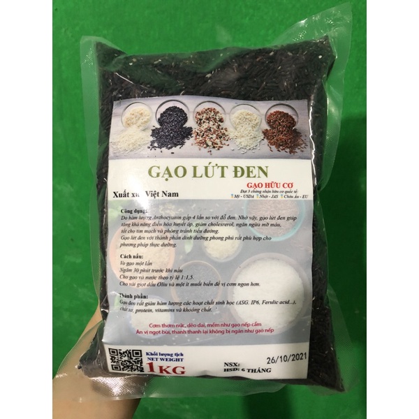 Gạo lứt đen hữu cơ 2kg