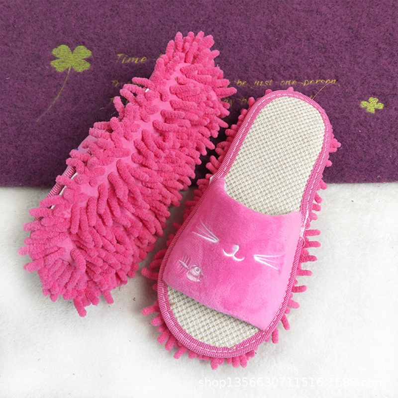 Dép Bông Lau Nhà Sợi Micro Hình Gấu Hoạt Hình Có Thể Tháo Rời