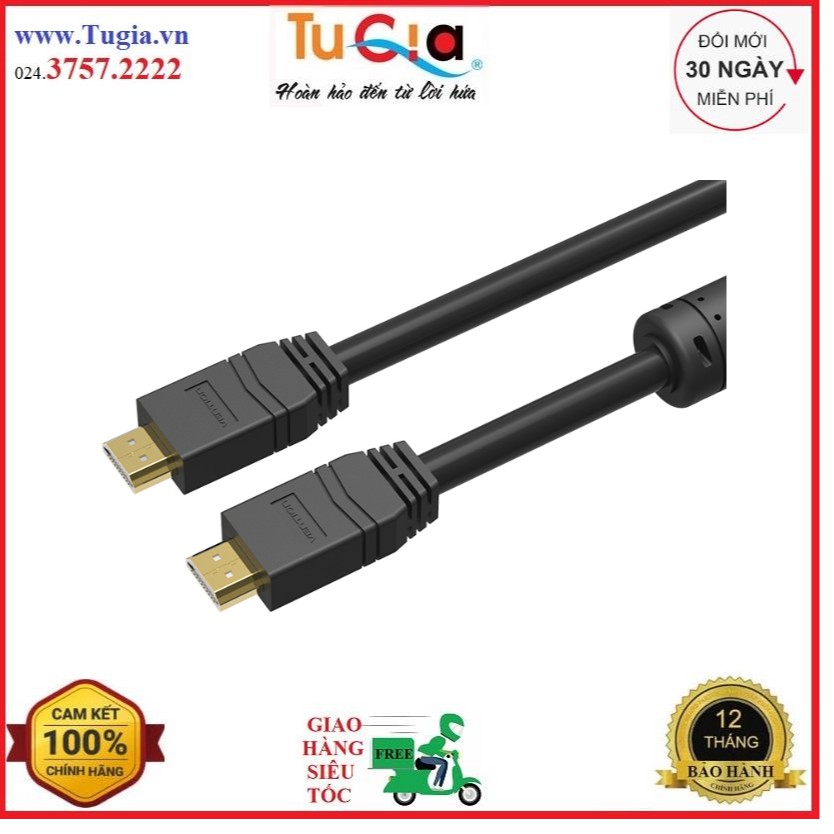 Cáp HDMI v1.4 Vention VDH-A01 dài 20m, 25m, 30m, 40m, 50m hỗ trợ 2K,4K.@30Hz- Hàng Chính Hãng