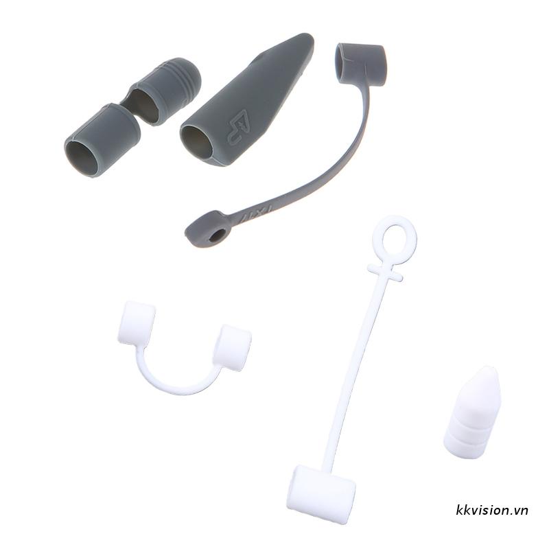 Bộ 3 món đồ giữ nắp bút + vỏ bọc đầu bút + dây buộc đầu chuyển đổi cáp cho bút cảm ứng