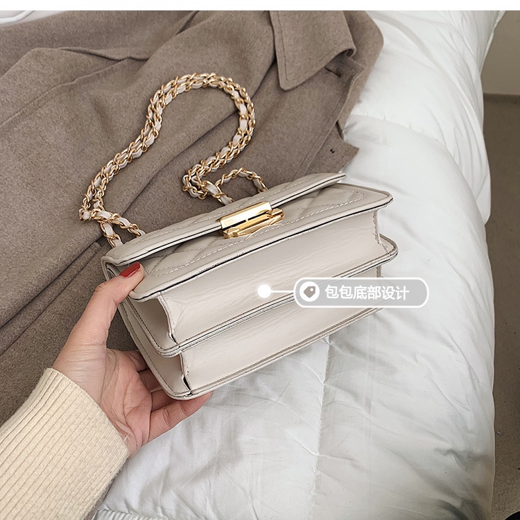 Túi xách nữ đeo chéo da PU form cứng đẹp giá rẻ dây xích ROSASO TX81