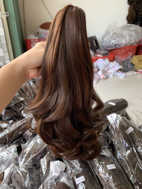 Tóc giả ngoặm xoăn ❤️❤️ FREESHIP ❤️❤️ ngoặm xoăn ngắn n52 kèm ảnh thật