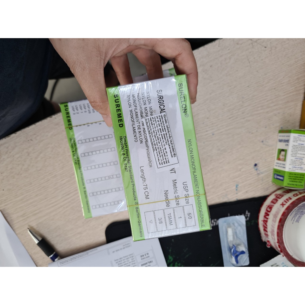 Combo 12 sợi chỉ khâu nylon không tiêu từ số 2/0 đến 5/0 03