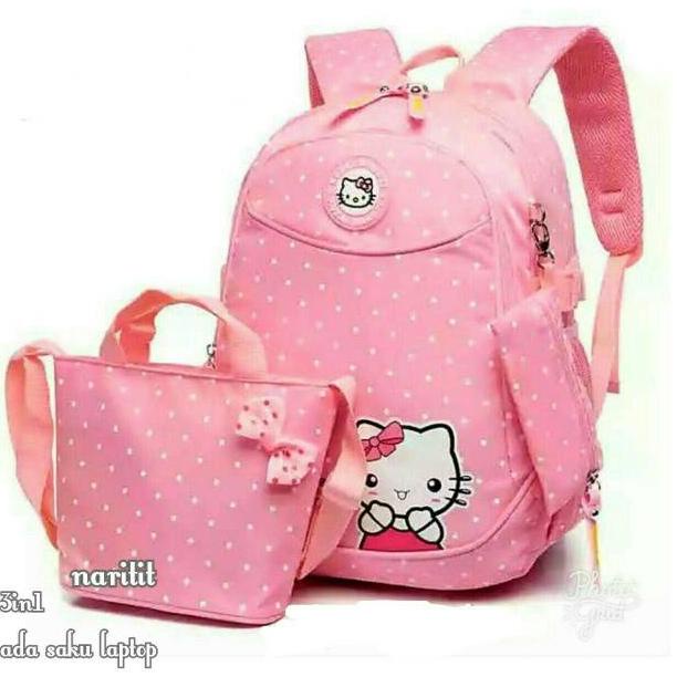 Sản Phẩm Hello Kitty Bộ Cặp Học Sinh Nữ 3 Trong 1