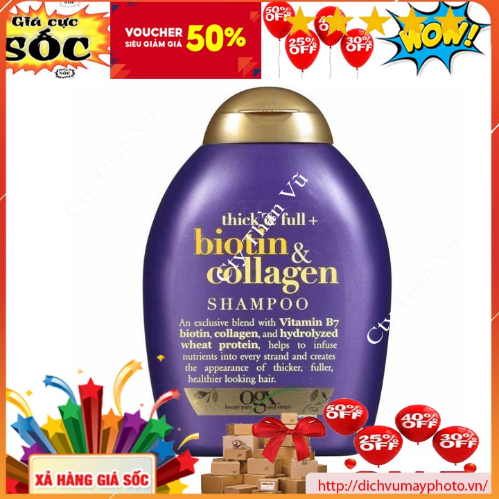 Dầu Gội và Xả giảm rụng tóc Biotin Collagen 385ml Phục Hồi Tóc Hư Tổn Ngăn Ngừa Rụng Tóc Hiệu Quả
