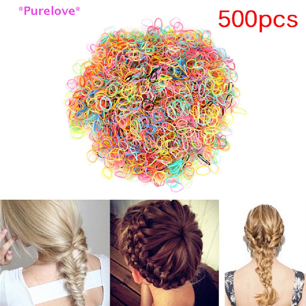 Set 500 Dây Buộc Tóc Co Giãn Bằng Cao Su Chất Lượng Cao Mới