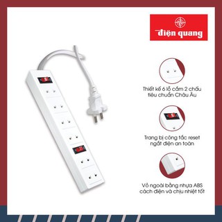 Thanh lý Ổ Cắm Điện Quang/ Ổ cắm điện chịu nhiệt 6 lỗ, 2 công tắc ĐIỆN QUANG