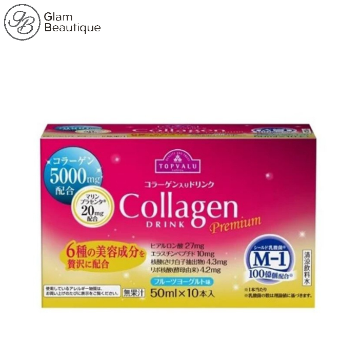 COLLAGEN TOPVALU HƯƠNG SỮA CHUA TRÁI CÂY 10 CHAI 50ML /HỘP