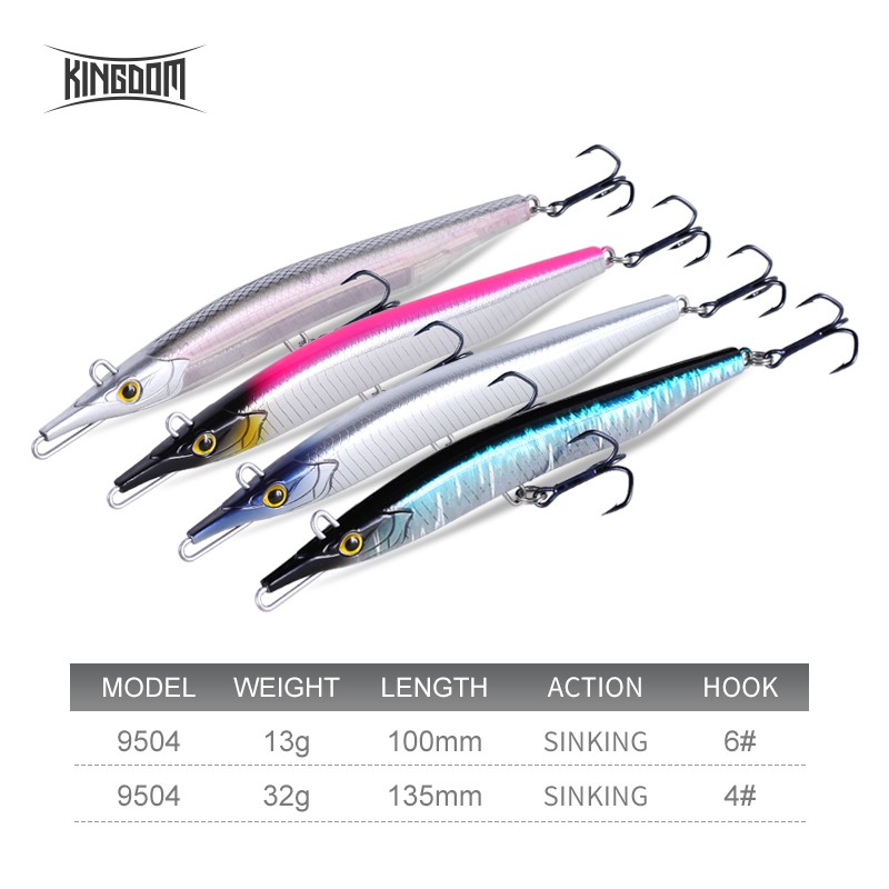 Mồi Câu Cá Nhân Tạo Kingdom100mm 13g 135mm 32g