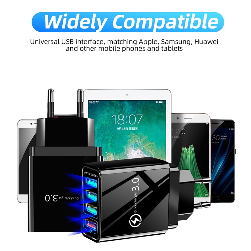 Củ sạc nhanh Ankndo 4 cổng USB QC 3.0 dành cho điện thoại