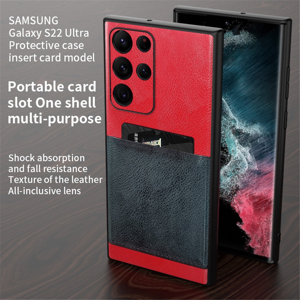 Ốp Điện Thoại Da Siêu Mỏng Chống Sốc Sang Trọng Cho Samsung Galaxy S22 Ultra Plus 5G