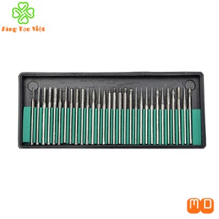 Bộ 30 mũi mài khắc kim cương dùng cho máy khoan mài mini