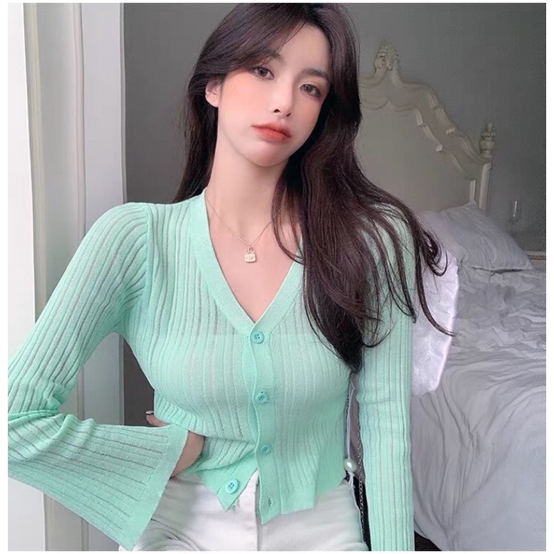 Áo cardigan croptop len chất xinh