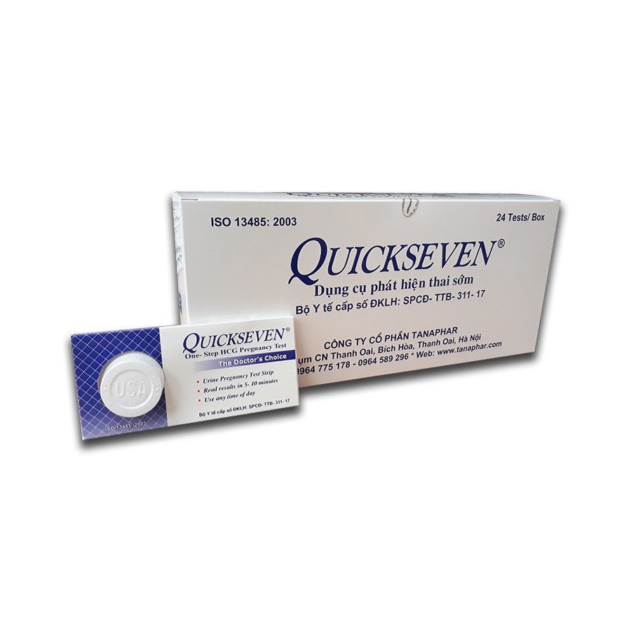 Que thử thai Quickseven 2 vạch chính xác - test thử thai hai vạch sớm nhanh hiệu quả tức thì