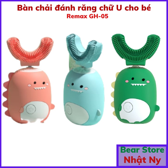 Bàn Chải Đánh Răng Điện Cho Bé Chữ U Remax GH-05, Máy Đánh Răng Tự Động Cho Bé, An Toàn, Không Độc Hại, Diệt Khuẩn 99%