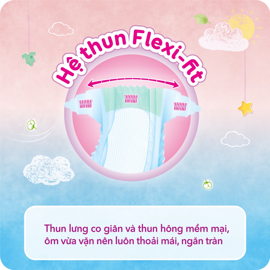 Tã dán sơ sinh Bobby S80 mới- Lõi nén cotton-soft 3mm