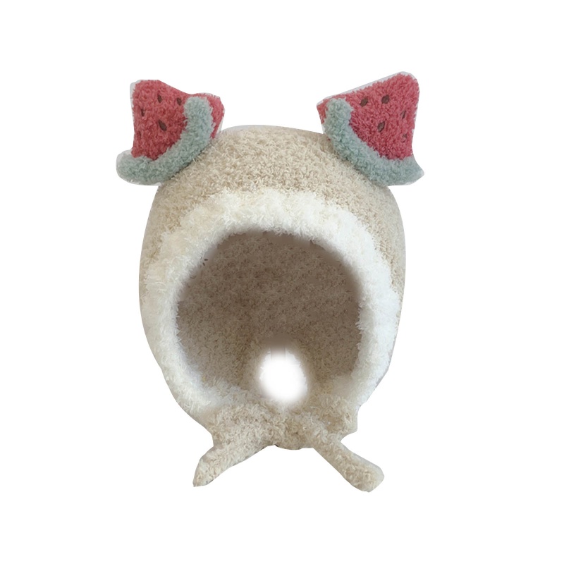 Mũ Len Dệt Kim Mềm Mại Đính Bóng Lông Giữ Ấm Tai Dễ Thương Cho Bé