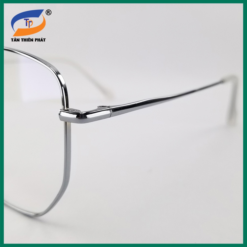 Gọng kính cận nam nữ mắt kim loại đa giác màu vàng, đen, bạc 2970. Tròng kính chống xước, chống ánh sáng xanh, tia UV