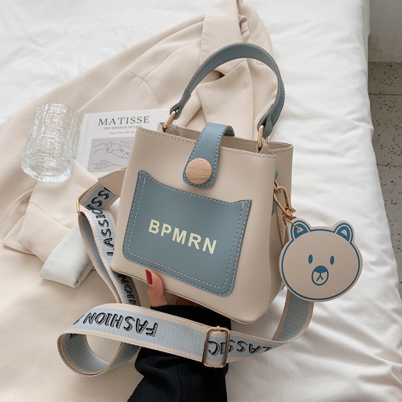 Túi xô messenger IELGY in chữ dây rộng cổ điển